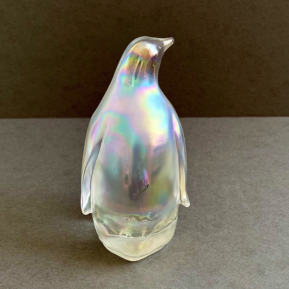 Fenton Iridescent Crystal Glass Penguin Figurine NWOT - Picture 1 of 6